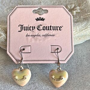 Juicy Couture Enamel Puffed Heart Earrings NWT